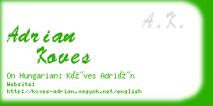 adrian koves business card